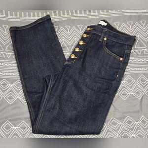 Tory Burch Button Fly Straight Leg Jeans Size 28
